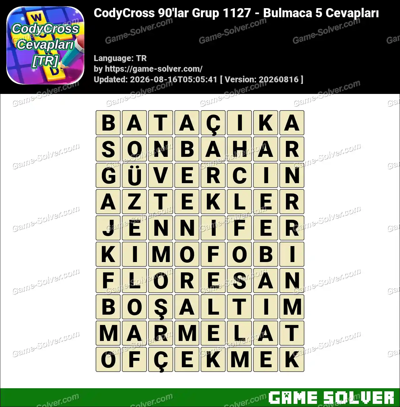 CodyCross 90’lar Grup 1127 – Bulmaca 5 Cevapları